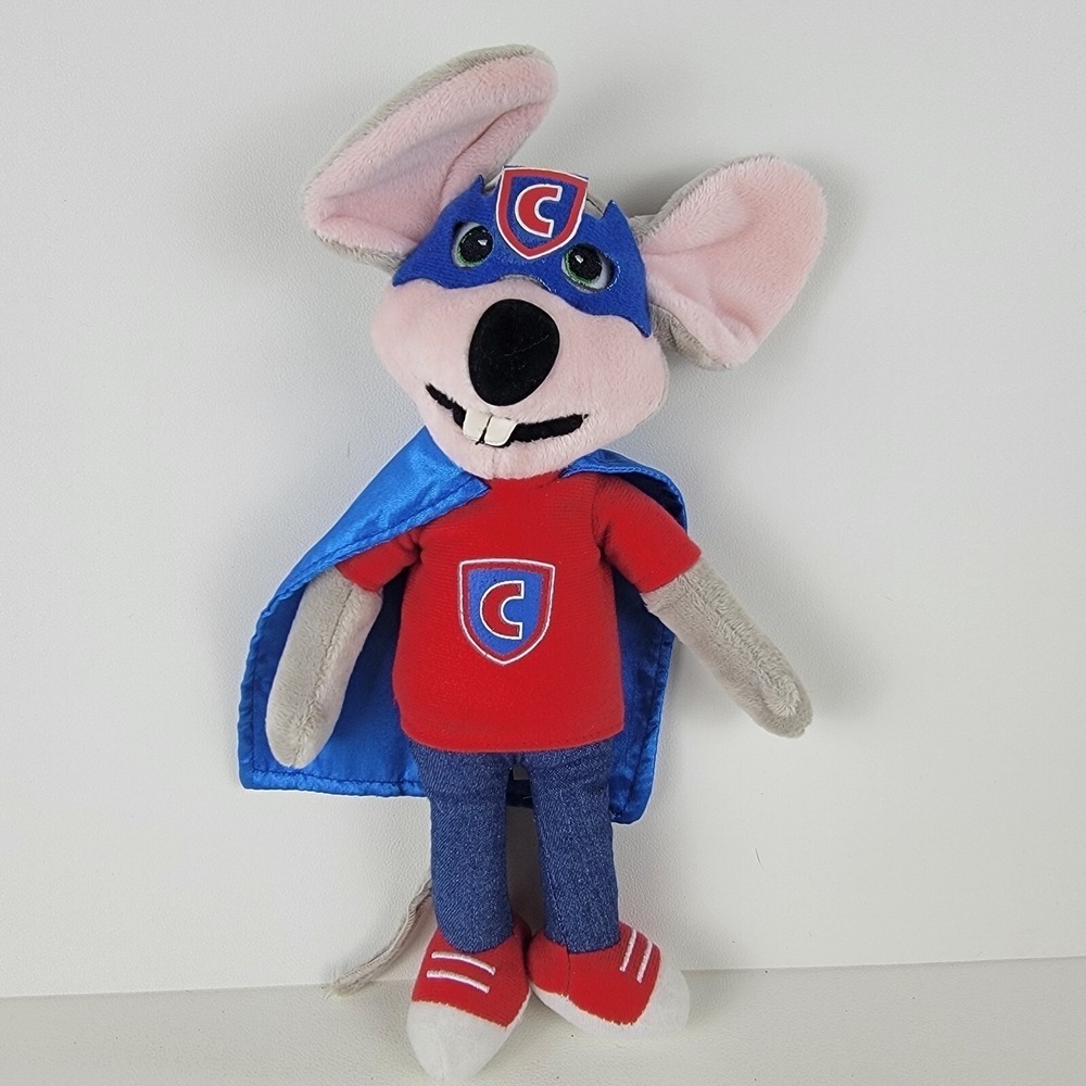 Chuck E Cheese Superhero Plush Stuffed Animal 2014 CEC Limited Ed Mascot
